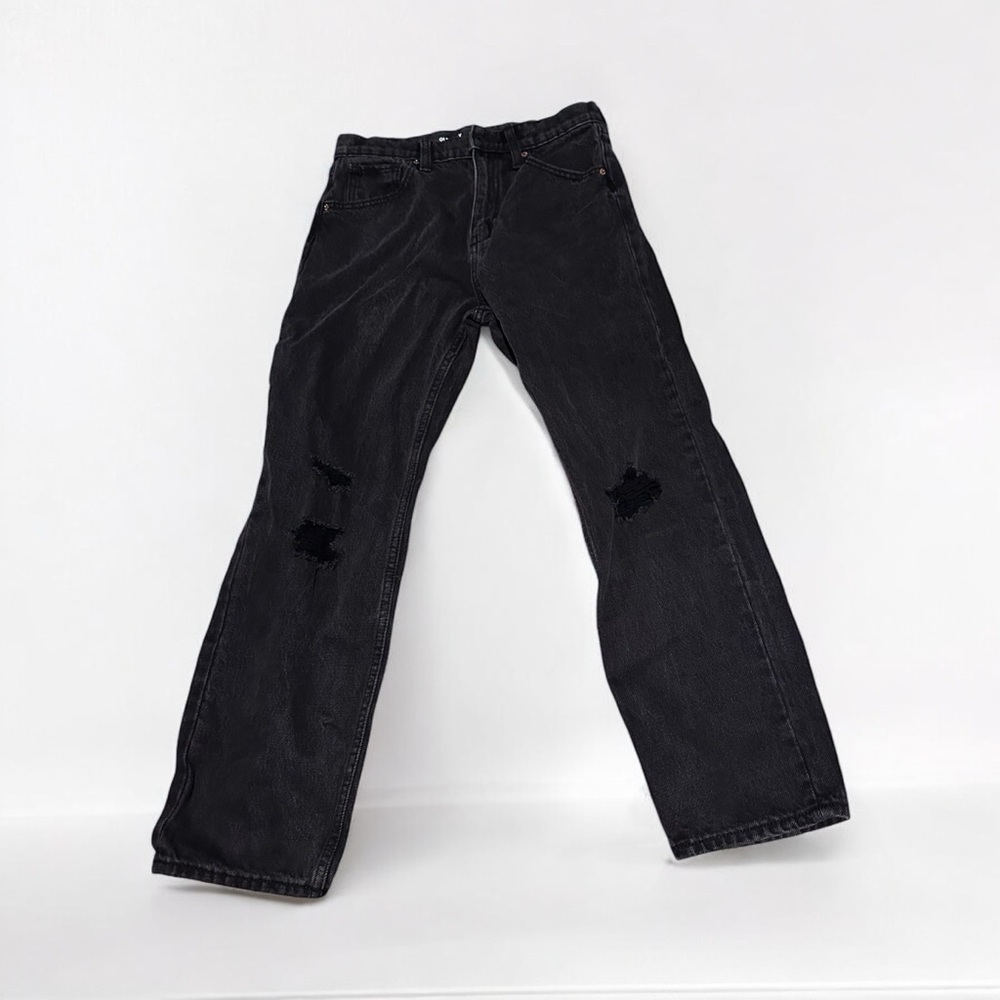 Old Navy Black Distressed Jeans Straight Fit